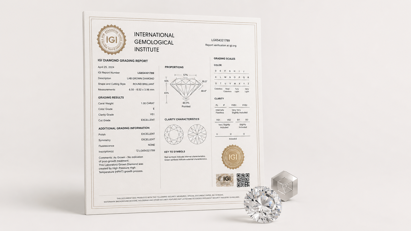 IGI Diamond Grading Certificate